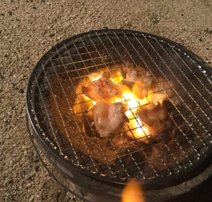 七輪で楽しむ炭火焼肉