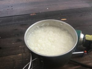 お米を混ぜるのをやめる時