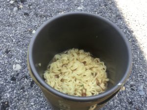 ジェットボイルで出来たラーメン