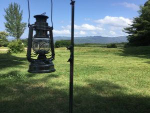 キャンプ場のランタン