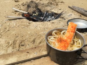 アルミパーソナルクッカーでうどん