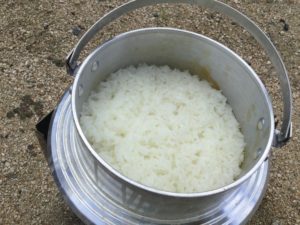 羽釜の炊き上がり