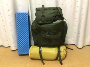 ザックにテントを外接