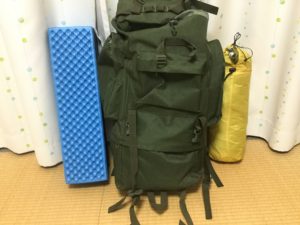 ザックのサイズ感