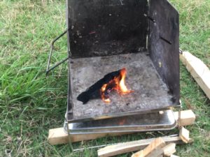 チャークロス燃え上がる