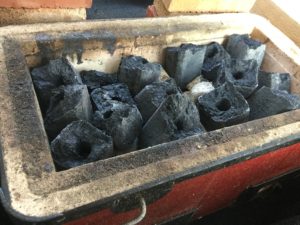 角型七輪火起こし