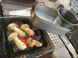 マツタケの炭火焼き