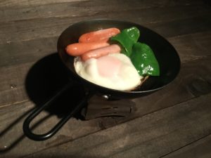 アルコールストーブで朝食セット