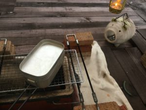 炭火で湯沸かし実験①