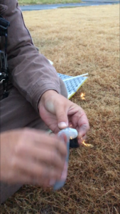 火打石で火起こし