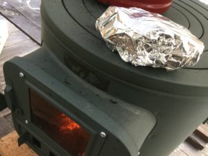 アルミホイルで保温