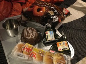 車中泊の朝食