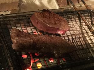 表面を焼く