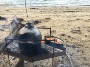 ウィンナーを焼く