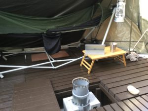 デッキで焚火風！