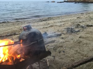 キャンティーンで湯を沸かす