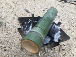 竹から水分が出だす