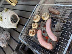 七輪でステーキ