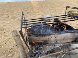 チャークロスから火が出る