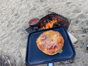 ピザの焼き上がり