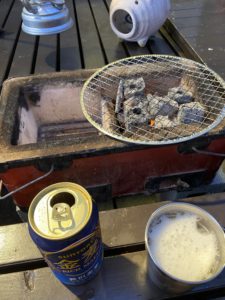 火が回るのを待つ