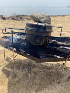 スノピのアルミパーソナルクッカーで米炊き