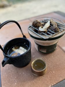 鉄瓶で土瓶蒸し