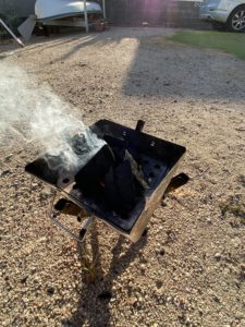 着火剤の不完全燃焼