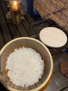 アルコールストーブで炊飯