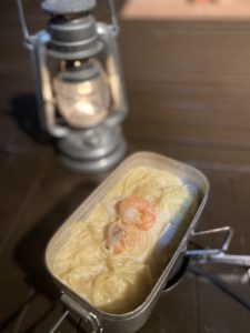 メスティンでスープパスタ