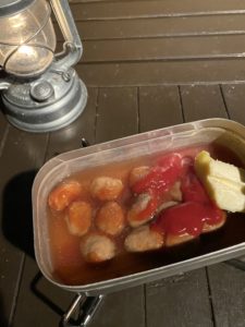 メスティンで肉団子パスタ