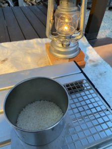 燗グリルで炊飯