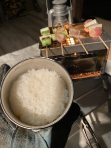 燗グリルで炊飯