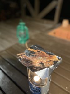 キャンドリアでするめを焼く