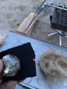 チャークロスに着火