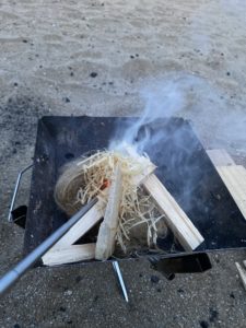 Seriaのチャークロスで着火