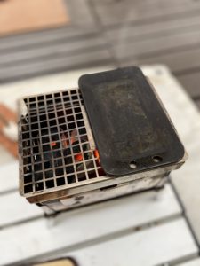 鉄板と炭火の実験