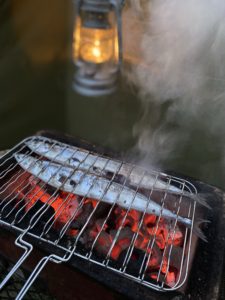 サンマの炭焼き