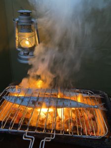 サンマの炭焼き