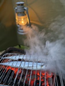 サンマの炭焼き