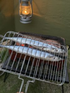 サンマの炭焼き
