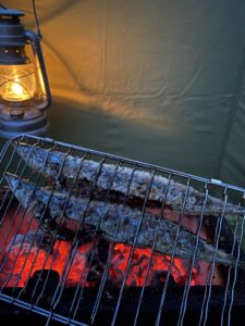 サンマの炭焼き