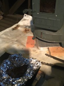 薪ストーブでローストビーフ