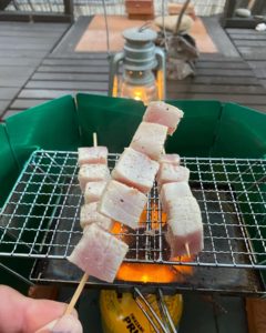 ビンチョウマグロの串焼き