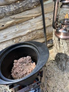 ハンバーグを潰す