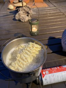 スノーピークのケトルＮＯ１で作るさっぱりラーメン