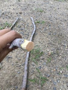 Seriaのトライポットにれる枝を加工