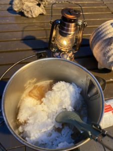 スノーピーク「ケトル1」で作る鳥雑炊