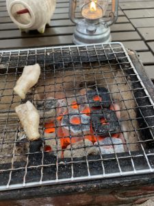 七輪で火起こし