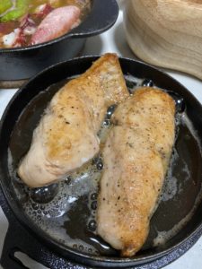 Skaterのスキレットでムニエル